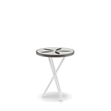 Sand Dollar Side Table 18" Tex White - White and Black Duraboard